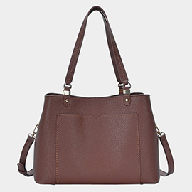 Solid Faux Leather Shoulder / Crossbody Bag