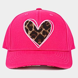 Leopard Heart Front Baseball Cap