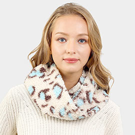 Colorful Leopard Pattern Teddy Bear Infinity Scarf