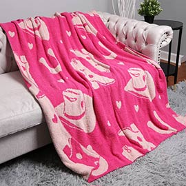 Reversible Cowboy Hat Patterned Throw Blanket