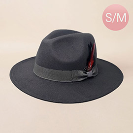 Feather Bow Band Pointed Fedora Panama Hat