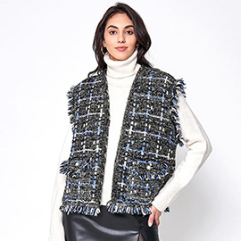 Plaid Tweed Vest