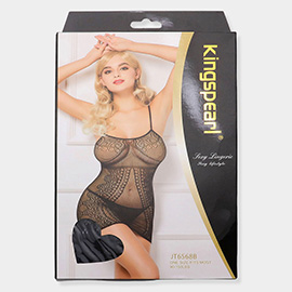 Lace Fishnet Mini Dress Bodystocking