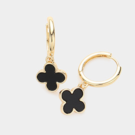 Quatrefoil Dangle Huggie Earrings