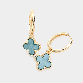 Quatrefoil Dangle Huggie Earrings