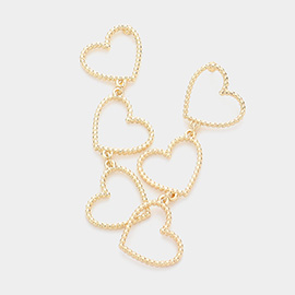 Open Metal Heart Link Dropdown Earrings