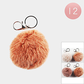 12PCS - Pom Pom Keychains