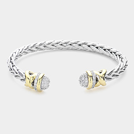 CZ Tip Metal Cuff Bracelet