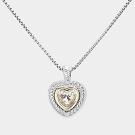 Heart Stone Pendant Necklace