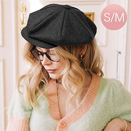 Solid Wool Newsboy Hat