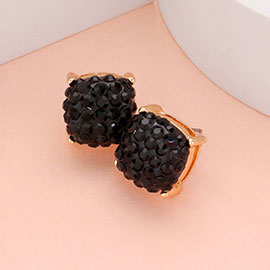 Stone Embellished Square Stud Earrings