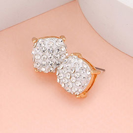 Stone Embellished Square Stud Earrings