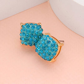 Stone Embellished Square Stud Earrings