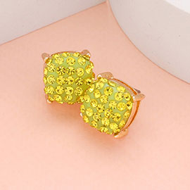 Stone Embellished Square Stud Earrings