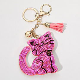 Bling Cat Tassel Keychain