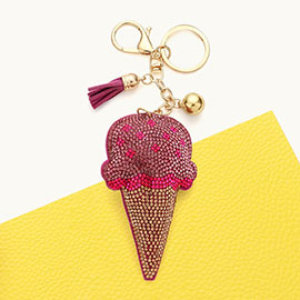 Bling Ice Cream Tassel Keychain