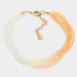 Gradation Seed Beaded Layered Bracelet