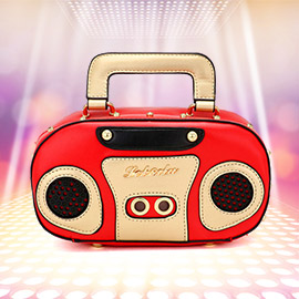 Retro Radio Boom Box Top Handle Handbag / Crossbody Bag