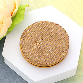 Bling Studded Round Compact Mirror