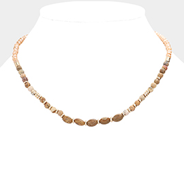 Semi Precious Stone Faceted Beaded Necklace