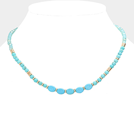 Semi Precious Stone Faceted Beaded Necklace