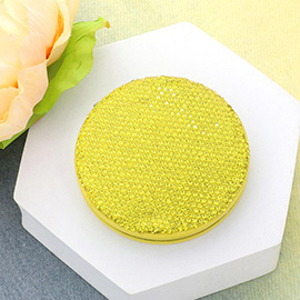 Bling Studded Round Compact Mirror