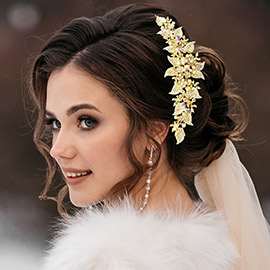 Stone Paved Flower Leaf Cluster Vine Wrap Headpiece