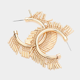 Metal Fringe Hoop Earrings