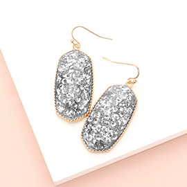 Sequin Hexagon Dangle Earrings