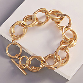 Fancy Metal Chain Link Toggle Bracelet