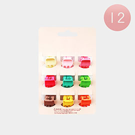 12 SET OF 9 - Mini Hair Claw Clip Set