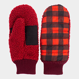 Buffalo Check Plaid Puffer Gloves