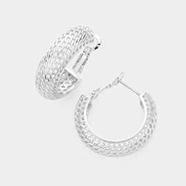 Mesh Metal Hoop Earrings