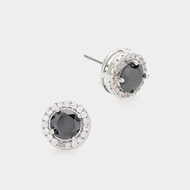 14K Gold Dipped CZ Stone Stud Earrings