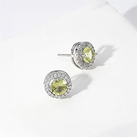 14K Gold Dipped CZ Stone Stud Earrings