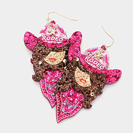 Sequin Rodeo Lady Dangle Earrings