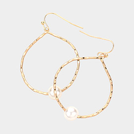 Pearl Hoop Dangle Earrings