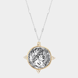 Augustus Coin Pendant Long Necklace