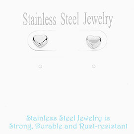 Stainless Steel Heart Stud Earrings