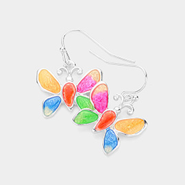 Enamel Butterfly Dangle Earrings