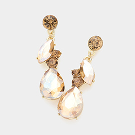 Teardrop Marquise Cluster Dangle Evening Earrings