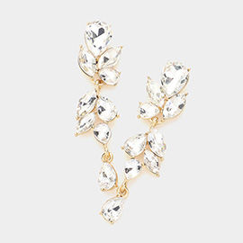 Marquise Teardrop Cluster Dropdown Evening Earrings