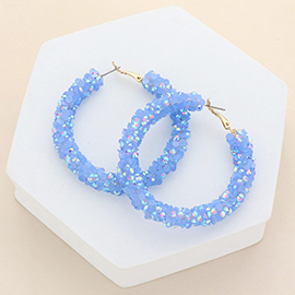 Faceted Beaded Hoop Earrings