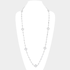 Quatrefoil Station Long Necklace