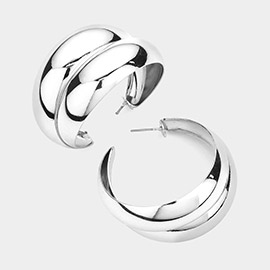 Double Metal Hoop Earrings