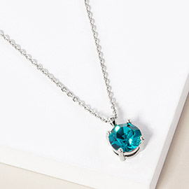 December - Birthstone Pendant Necklace