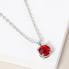 July - Birthstone Pendant Necklace