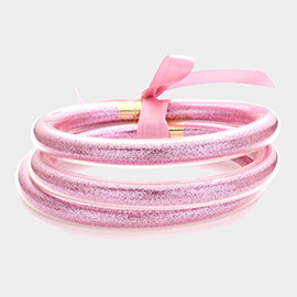 3PCS - Glitter Jelly Tube Bangle Bracelet