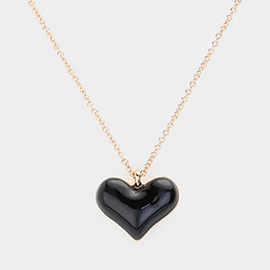 Enamel Heart Pendant Necklace