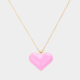 Enamel Heart Pendant Necklace